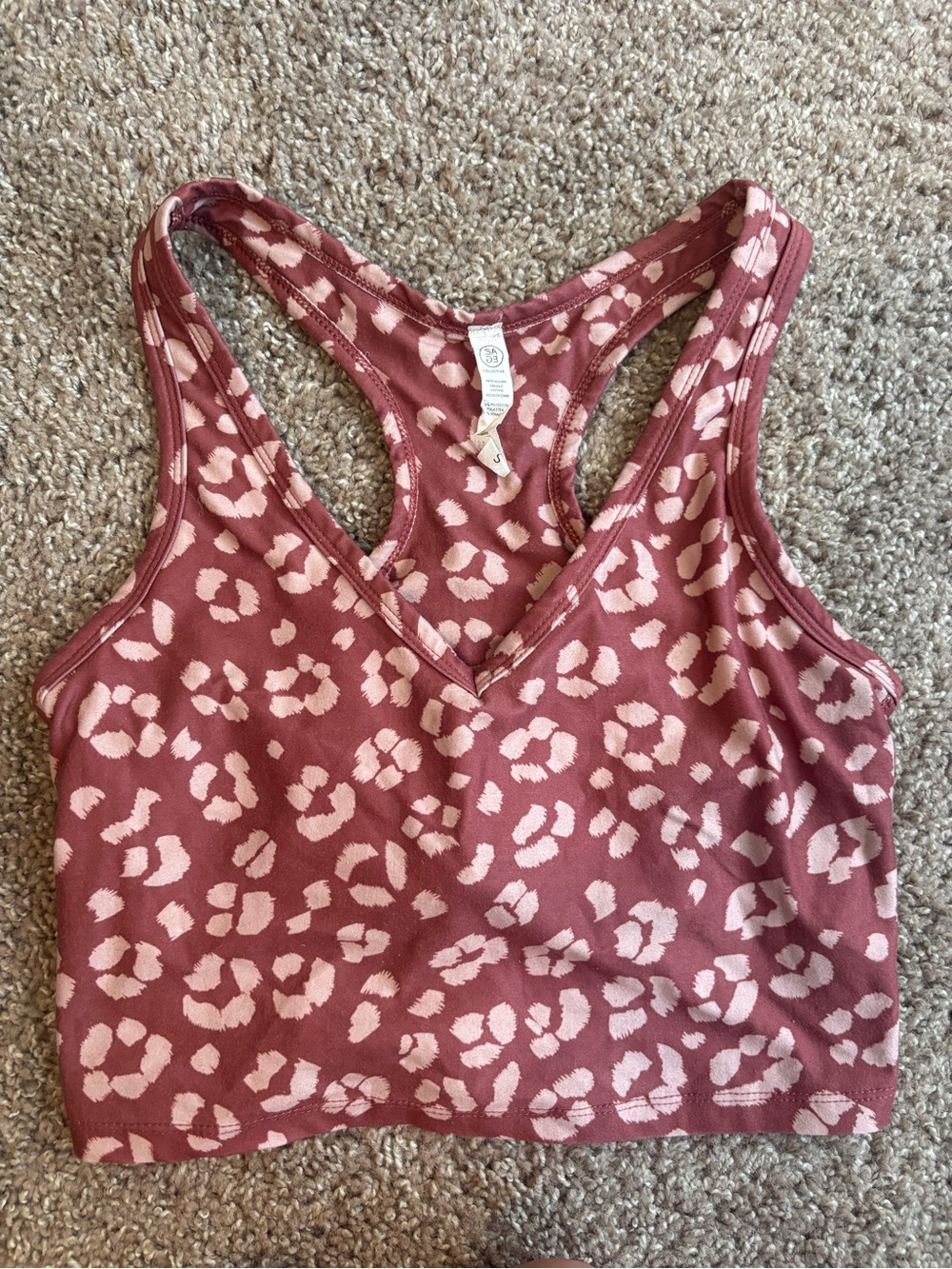 Sage Mauve Leopard Racerback Sports Bralette
